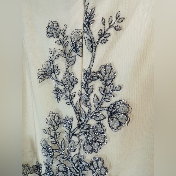 Beautiful Formal Dress with Sparkly Silver Floral Detailing - Picture 4 of 4